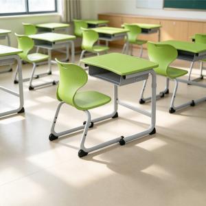 Adjustable Height Single School Desk Chair Set Ergonomic for Primary & Middle School Students