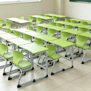 Durable Student School Desk and Chair Set with Wooden Top Metal Frame for Classroom