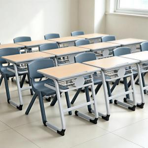 Wholesale Wooden School Desk and Chair Set for Middle Primary Students-Classroom Exam Room Furniture