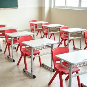 Durable School Classroom Tables & Chairs Set with Non-Slip Table Legs Ergonomic Student Desk Chair for Kids & Teens