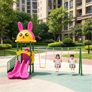 Outdoor Playsets Steel and Plastic Steel Slide Daycare Kindergarten Garden Park Amusement Equipment for Kids