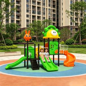 Wholesale Kids Commercial Outdoor Playground Equipment Cartoon Style Slide and Swing Set for Amusement Park
