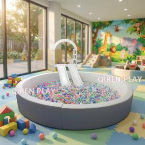 Large 360cm Round White Ball Pit with Matching Slide Kids Indoor Soft Play Center Birthday Party Playground Equipment
