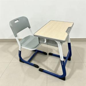 Adjustable Height Metal School Desk Chair Set for Students with Classroom Study Writing Table and Storage Durable Furniture