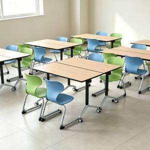 Modern Design Adjustable Rolling Study Desk Wheels Home Office Computer Workstation Portable & Training Room