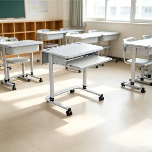 Adjustable School Desks Chairs Set Non Slip Wheels Ergonomic Student Classroom Furniture Kids Teens Training Rooms