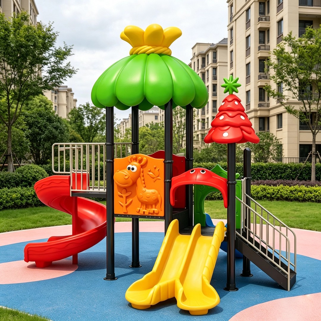 Commercial Outdoor Kids Playground Slide Set High Quality Plastic Toddler Play Set for School & Backyard