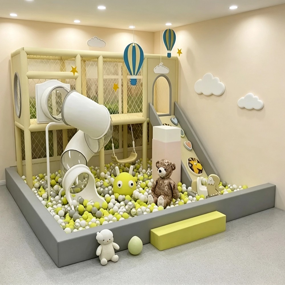 Colorful Soft Play Set Indoor Playground Equipment Foam Blocks Safety Gym Play Area Daycare Preschool Home for Toddlers & Kids