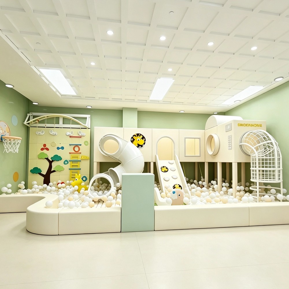 Indoor Soft Play Center Colorful Slides Ball Pits Climbing Frames & Toddler Safety Playground Equipment Set for Children