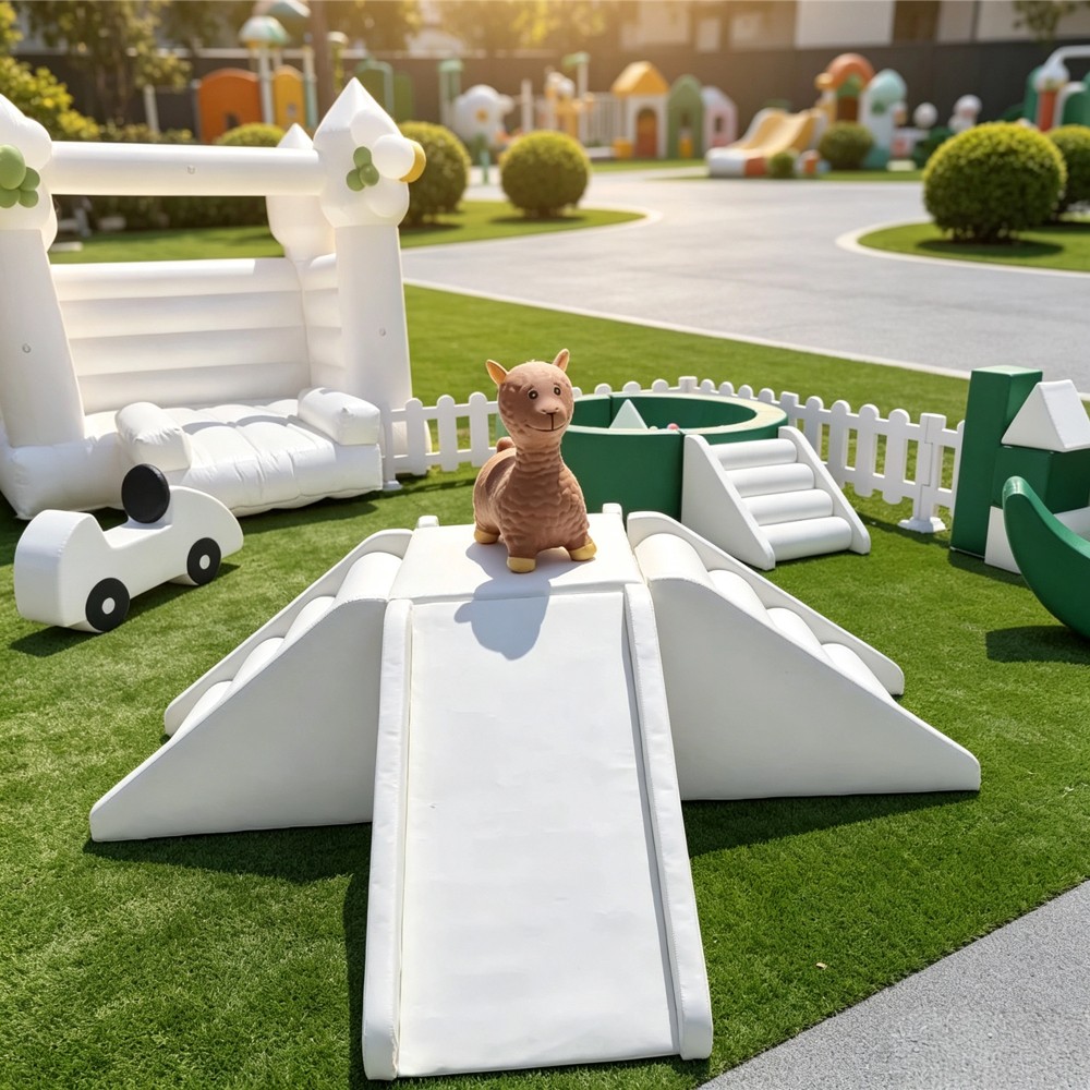 Kids Soft Play Climber Set Ball Pit & Cartoon Car Seesaw Indoor Toddler Playground Foam Blocks Daycare Preschool Party Rental
