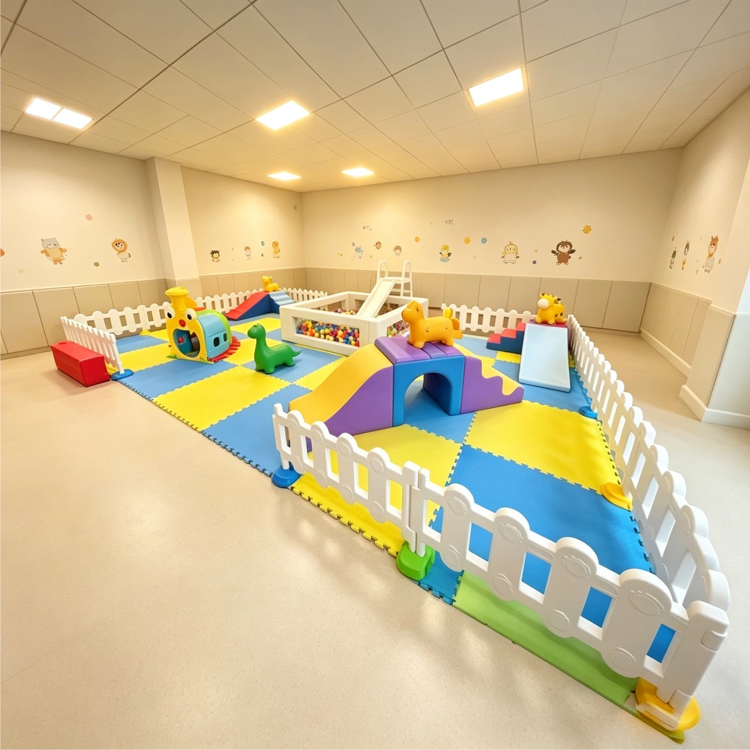 Indoor Pastel Soft Play Set with Ball Pit White Slide Tunnel Climbing Blocks for Toddlers & Kids Birthday Parties - 副本