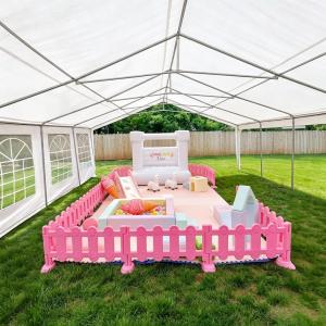 Children Pastel Soft Play Ball Pit Bouncy Castle Set Indoor Outdoor Climbing Blocks Playhouse Toddler Birthday Party Rental