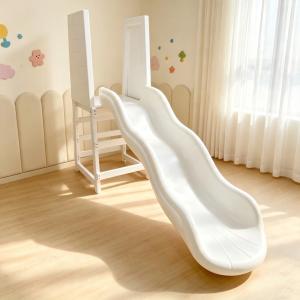 White Single Slide Kids Indoor Outdoor Plastic Playhouse Soft Play Rental Toddler Slide Ball Pit Playground Party Events