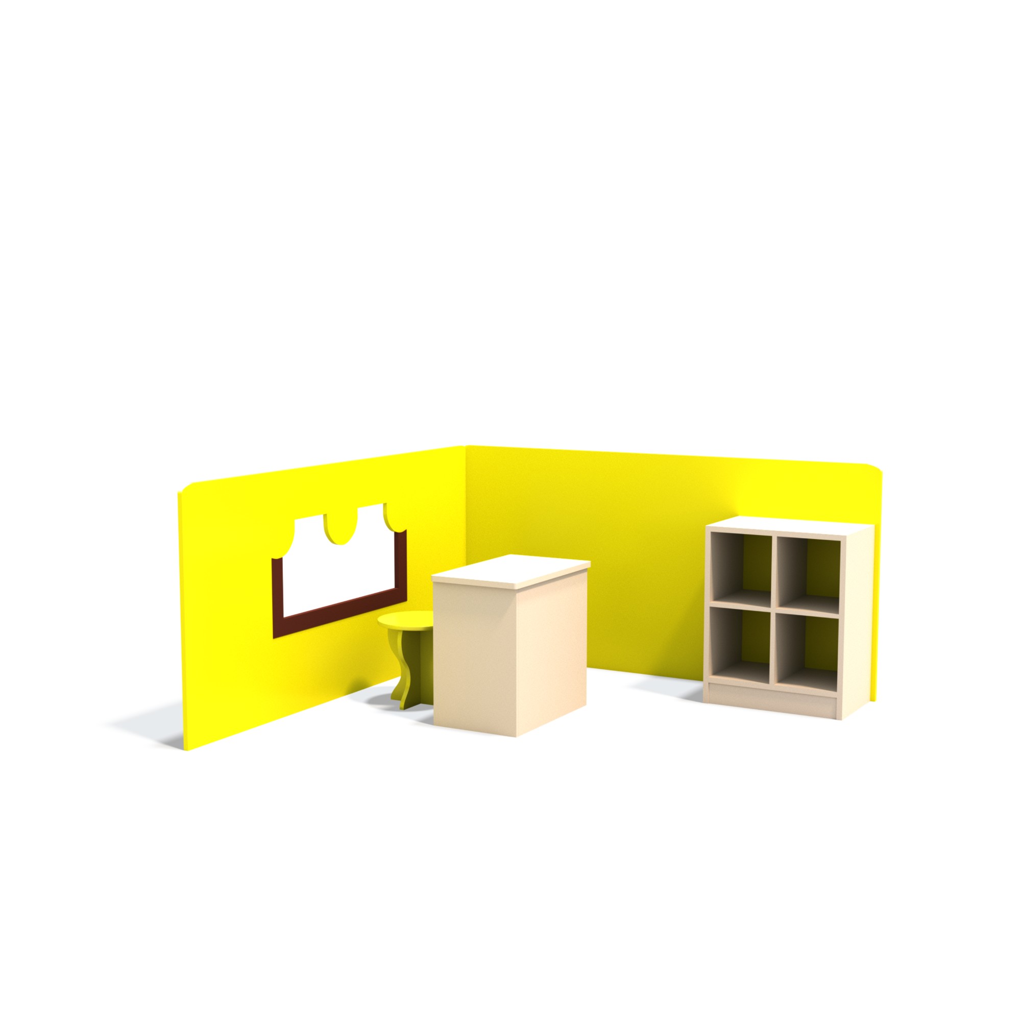 Kindergarten Indoor Playhouse Dollhouse Role Play Corner Cabinet Fireproof Board Safe Preschool Toy Room Furniture for Children