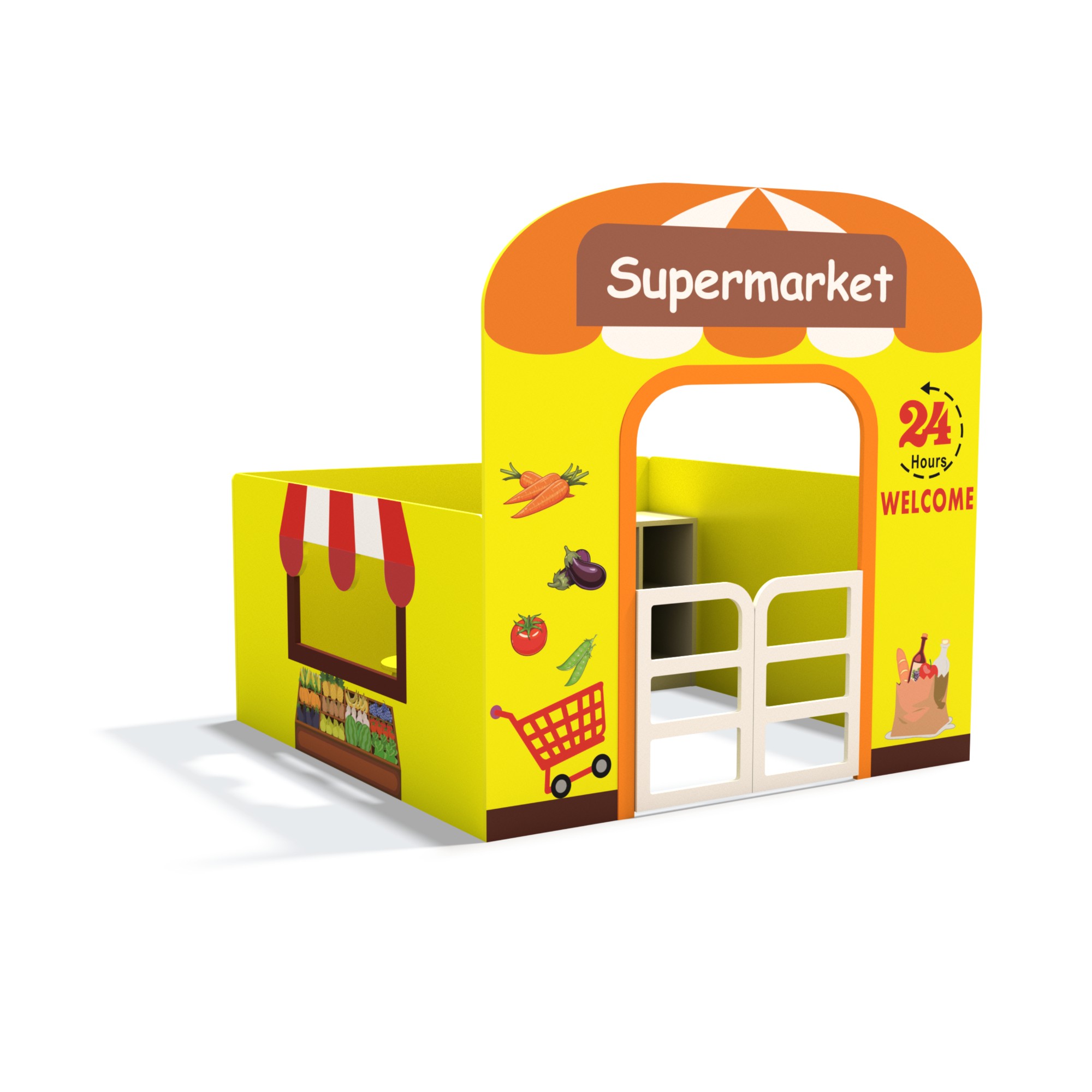 Kindergarten Indoor Playhouse Dollhouse Role Play Corner Cabinet Fireproof Board Safe Preschool Toy Room Furniture for Children