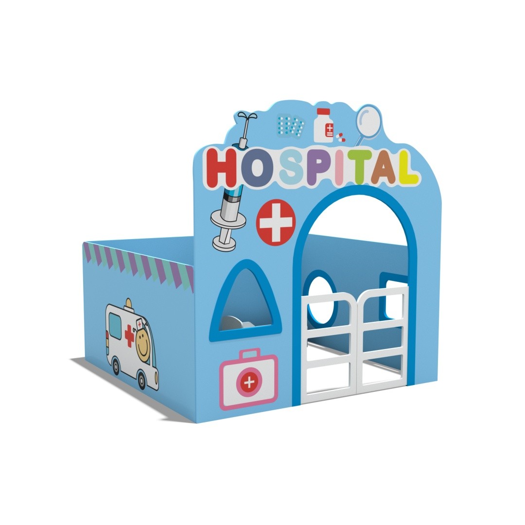 Large MDF Dollhouse Playhouse Indoor Role Play-Eco-Friendly Storage Furniture with Classroom Organization for Kindergarten