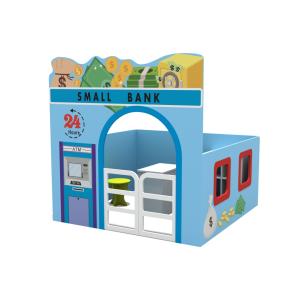 Kids Wooden Playhouse Storage Cabinet Indoor Pretend Play Furniture Eco Friendly MDF for Preschool Kindergarten Classroom