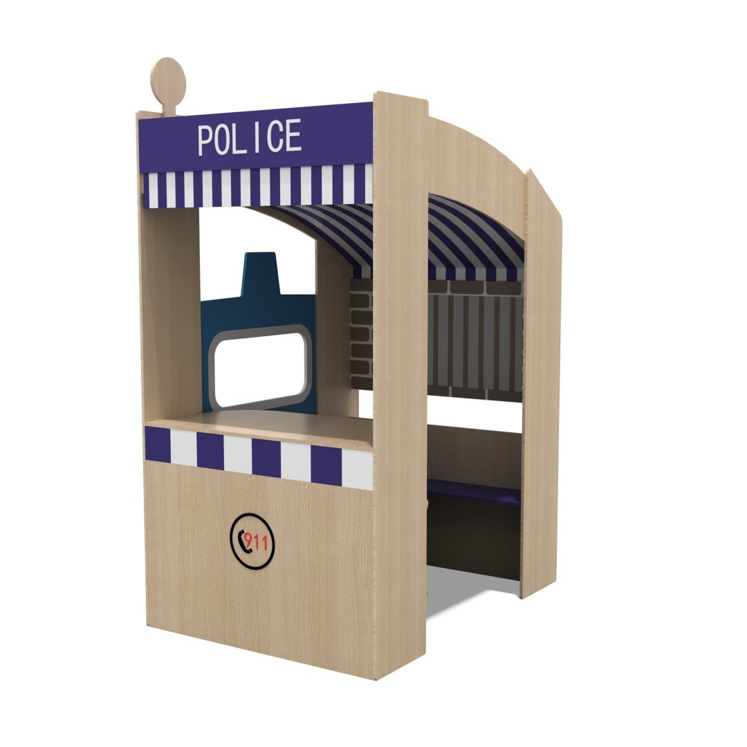 Large MDF Wooden Dollhouse Playhouse Indoor Role Play Toy Eco Friendly Storage Shelves Classroom Organization Furniture
