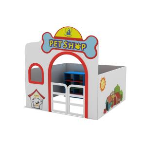Kindergarten Indoor Wooden Playhouse & Dollhouse Role Play Corner Cabinet Fireproof Board Safe Toy Room Furniture for Children