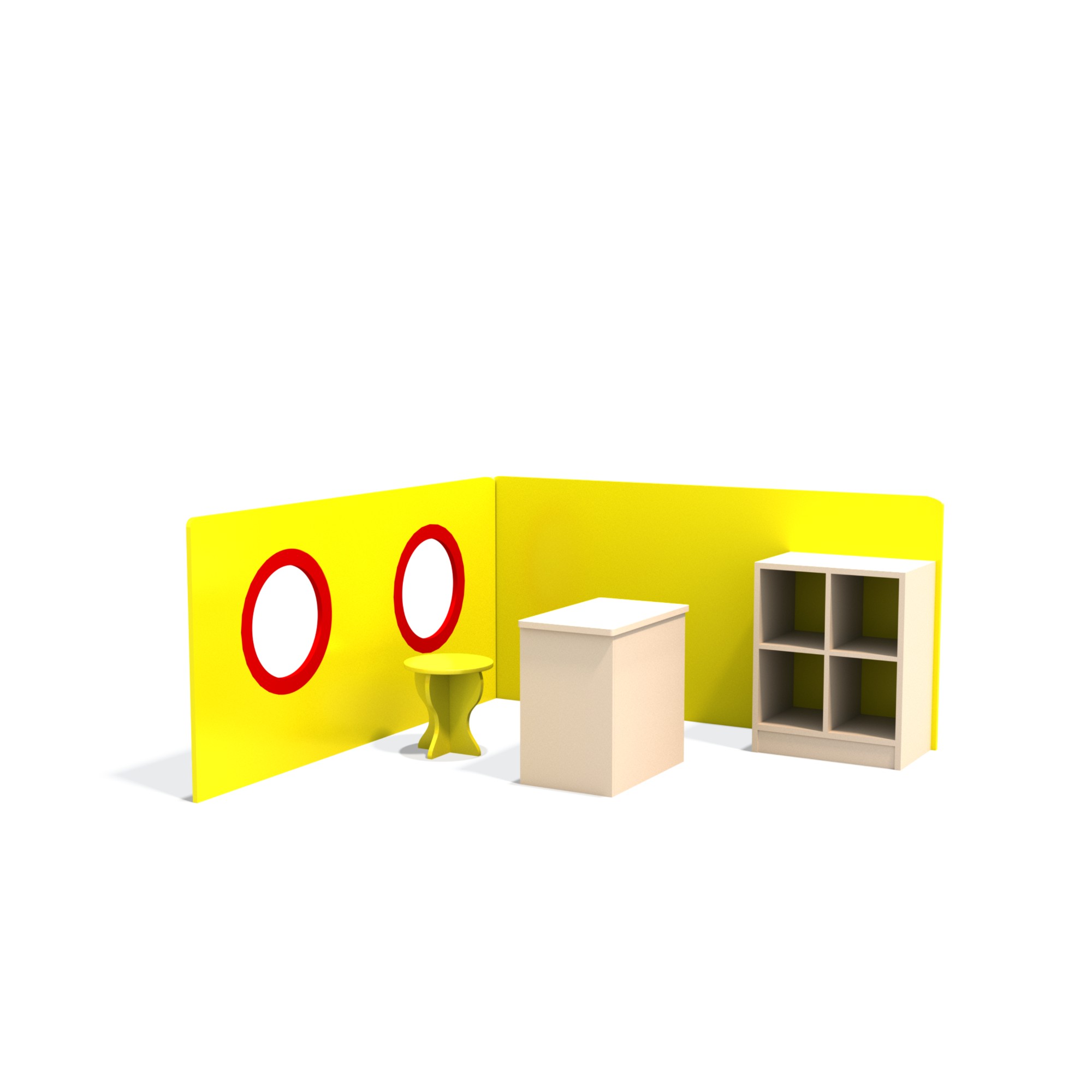 Kindergarten Indoor Playhouse Dollhouse Role Play Corner Cabinet Fireproof Board Safe Storage Furniture for Preschool Toy