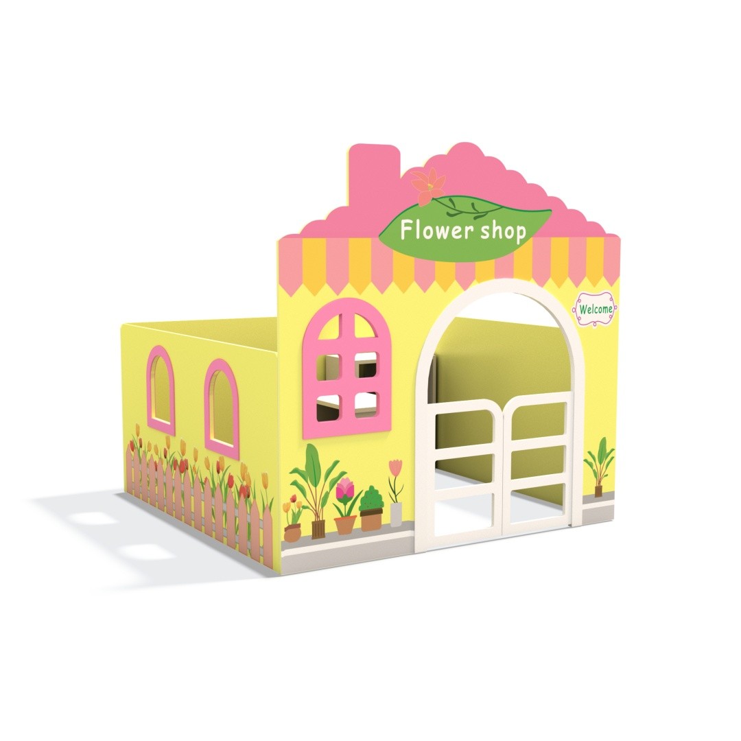 Kids Indoor Wooden Playhouse & Dollhouse Corner Cabinet-Eco-Friendly MDF Preschool Toy Furniture for Role Play Area