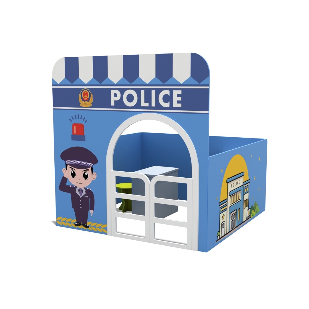 Kids Indoor Wooden Playhouse & Dollhouse Role Play Corner Cabinet Eco-Friendly MDF Preschool Toy Furniture