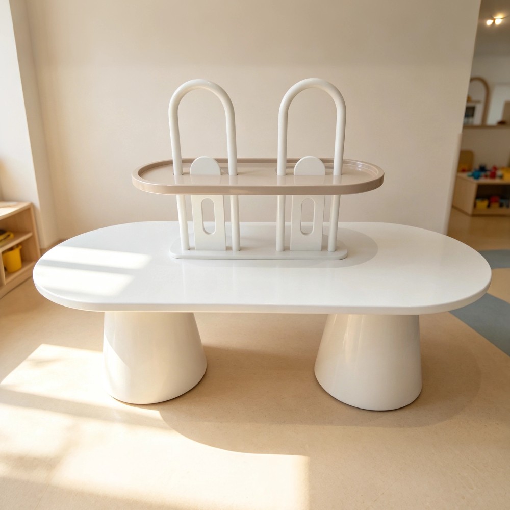 Modern Eco-Friendly Durable Round Kids Play Table Chair Set Storage Display Wood Activity Furniture for Living Room & Hotel