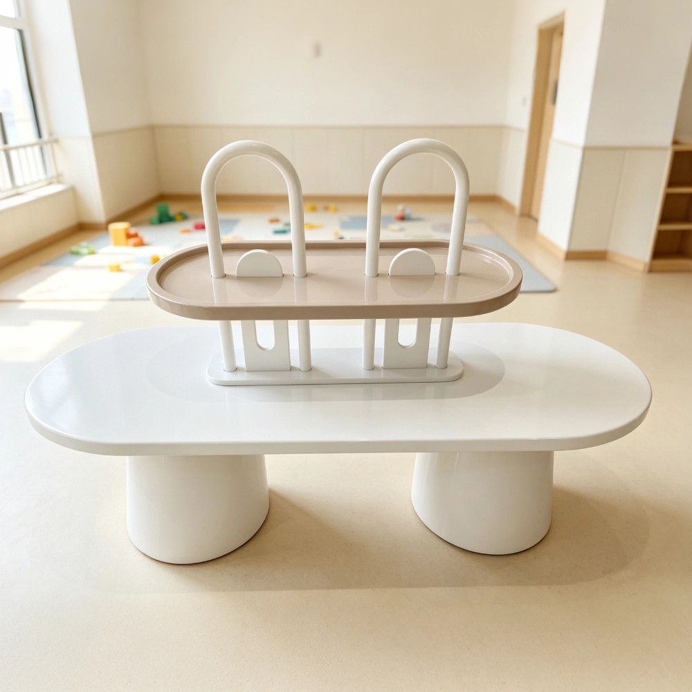 Modern Eco-Friendly Durable Round Kids Play Table Chair Set Storage Display Wood Activity Furniture for Living Room & Hotel