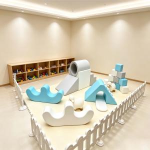 Commercial Kids Birthday Party Playground Blue&White Ball Pit Soft Car Riding Toys Indoor Toddler Play Area Equipment