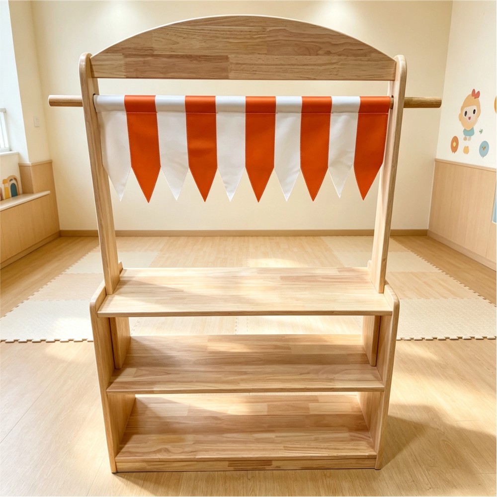 High Quality Counter Wooden Kindergarten Furniture Baby Storage Cabinet With Compartments for Children