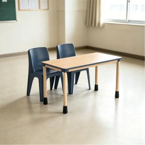 Modern School Classroom Furniture Rectangular Double Study Desk Chair Set Privacy Bezel Metal Frame Durable Tabletop Students