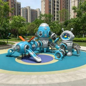 Customize Commercial Eco-friendly Plastic & Metal Outdoor Playground Equipment with Slide and Playhouse for Kids