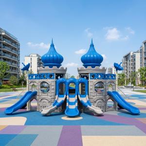 Children's Outdoor Playground Plastic & Steel Slide for Kindergarten Use High Capacity (500kg) Supports >10 Users