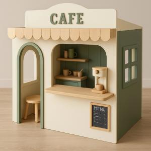 Indoor Playground Pretend House with Role Play Features Supermarket Gas Station Police Office Hospital & Cafe for Kids