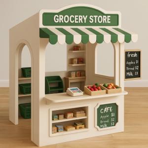 Customizable Design Children's Pretend Play Town City Role Play House Wooden Furniture for Kindergarten