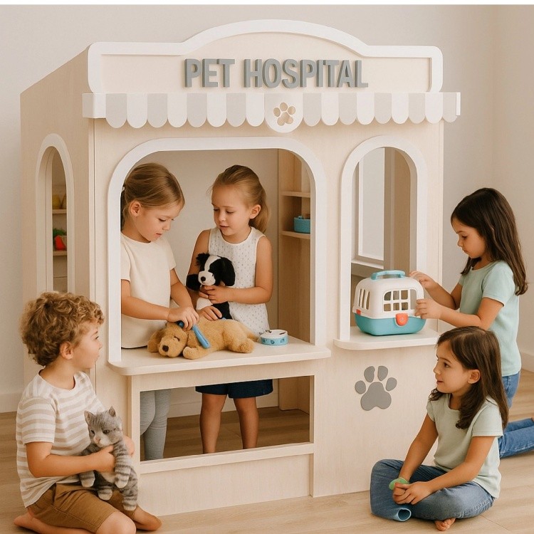 High Quality Wooden Amusement Park Kids Commercial Playground Equipment Indoor Playhouse