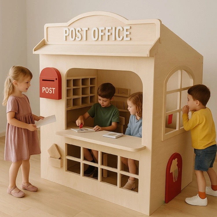 Fashion Soft Indoor Playground Equipment Fire Station Post Office Doctor's Salon Party Play Cafe for Kids Role Play Preschoolers