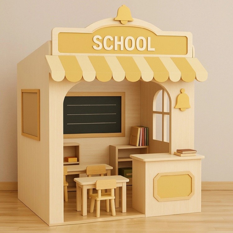 Large Toddler Indoor Playground Mini Fire Station Role Play Interactive Play Set Children's Kids House Pretend Playhouse