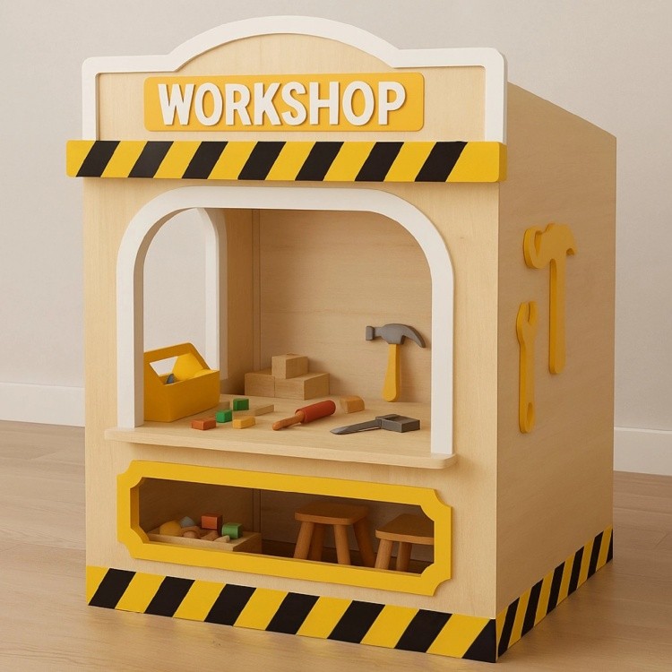Large Toddler Indoor Playground Mini Fire Station Role Play Interactive Play Set Children's Kids House Pretend Playhouse