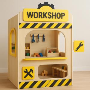 Customized Toddler Park Indoor Playground Equipment Playhouse Role Play Interactive Play Set Kids Pretend Playhouse