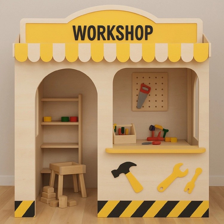Custom Commercial Kids Pretend City Role Play Shop Sets Children Game House Design Indoor Amusement Playground Equipment