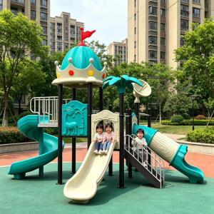 Popular Wholesale Park Outdoor Playground Climbing Amusement Metal Plastic Slides for Kids Children