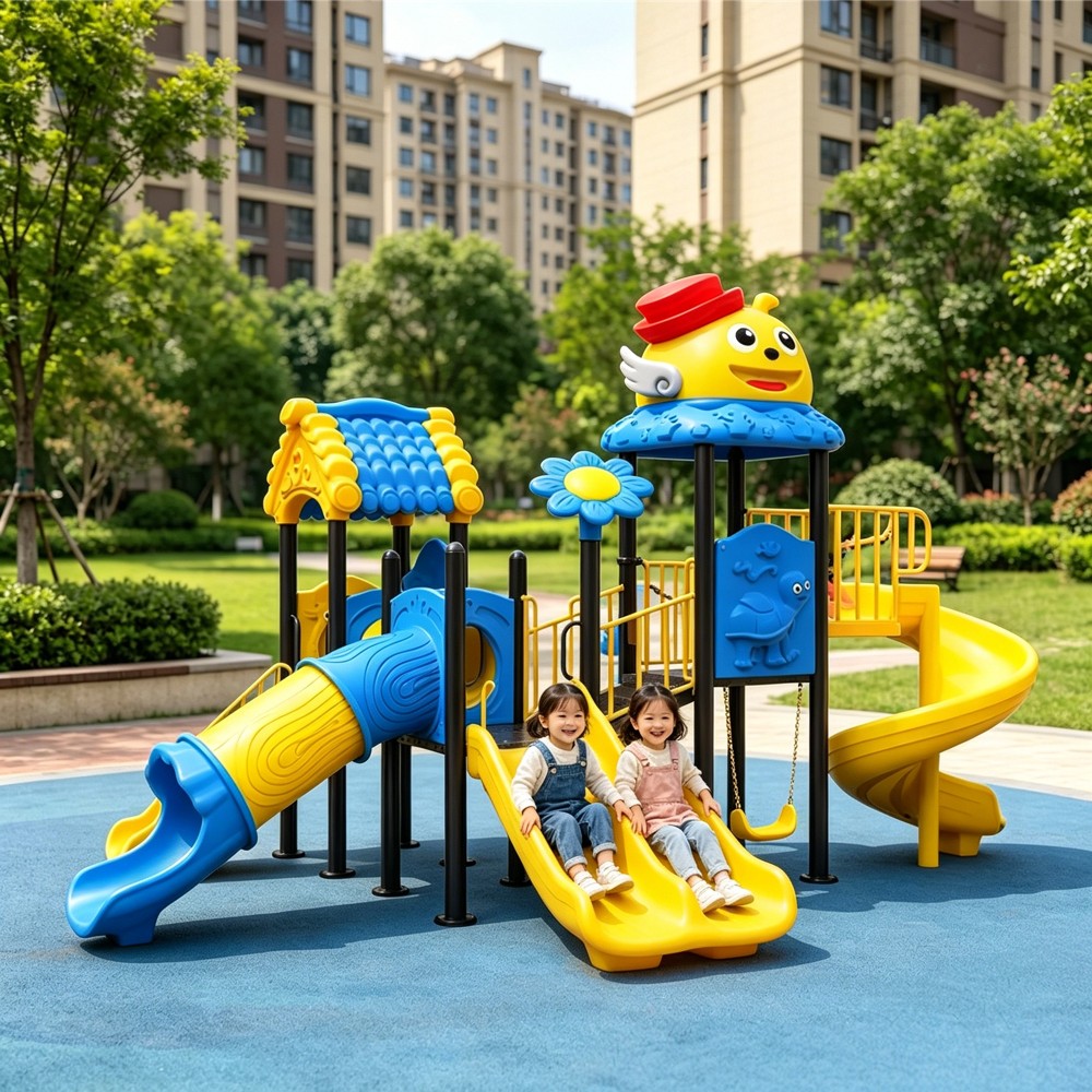 Durable Children Slide Community Entertainment Area Amusement Structure Slide Kids Outdoor Playground Equipment for Children
