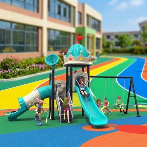 High Capacity Plastic Slide Metal Steel Construction Outdoor Playground Equipment for Schools Parks Resorts