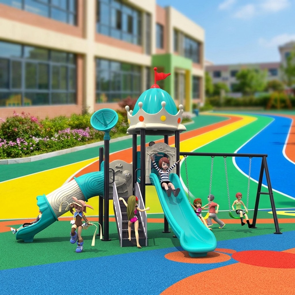 High Capacity Plastic Slide Metal Steel Construction Outdoor Playground Equipment for Schools Parks Resorts