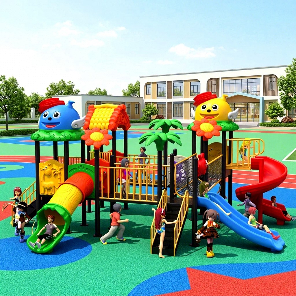 Commercial Outdoor Playground Set Large Slides Safe Kids Play Structures for Preschool Kindergarten School Community Backyard