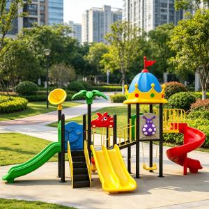Kids Outdoor Playground Slide Swing Set Safe Plastic Play Structure Preschool Toddler Backyard & Park Kindergarten School