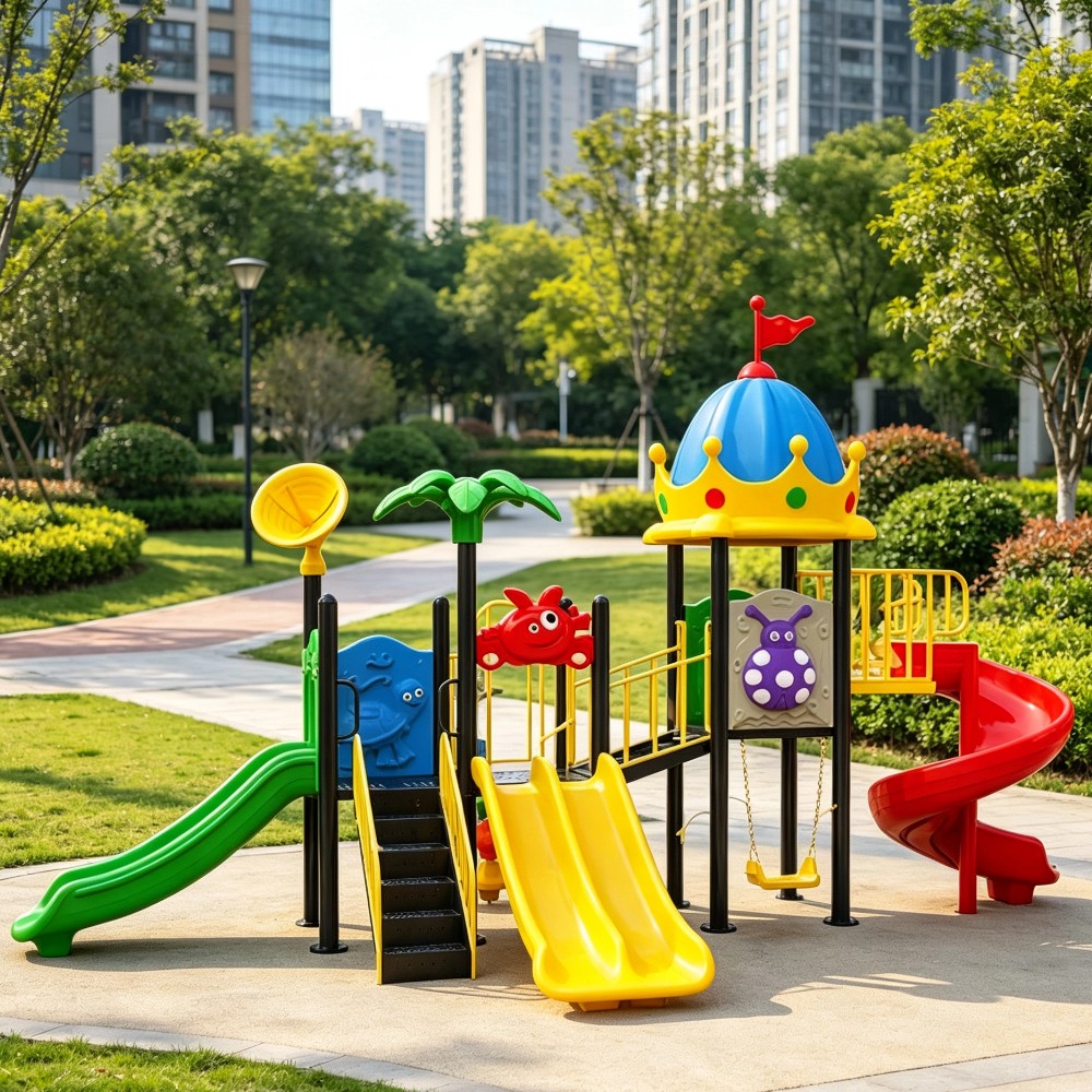 Kids Outdoor Playground Slide Swing Set Safe Plastic Play Structure Preschool Toddler Backyard & Park Kindergarten School