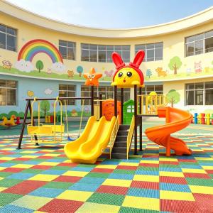 Commercial Kids Plastic Outdoor Playground Swing Slide Set for Kindergarten Gardens Backyards School Parks