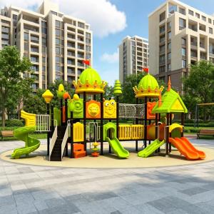 Newest Popular Forest Theme Kids Steel Playground Equipment Outdoor Swing and Slide Set for Garden and Sports Park